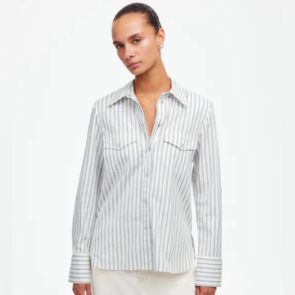 Madewell Western Button-Up Shirt in Poplin - NWOT